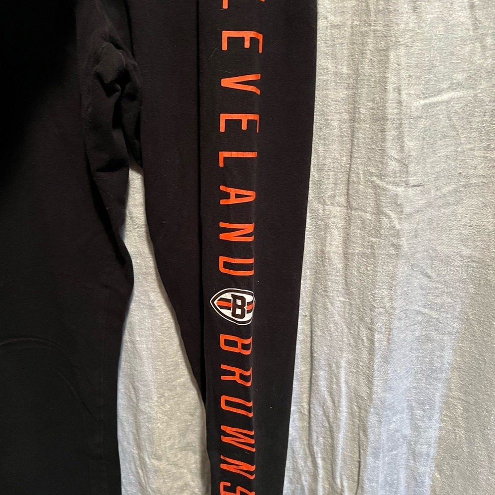 PINK Victoria's Secret Black Leggings with Orange Print Cleveland Browns size L